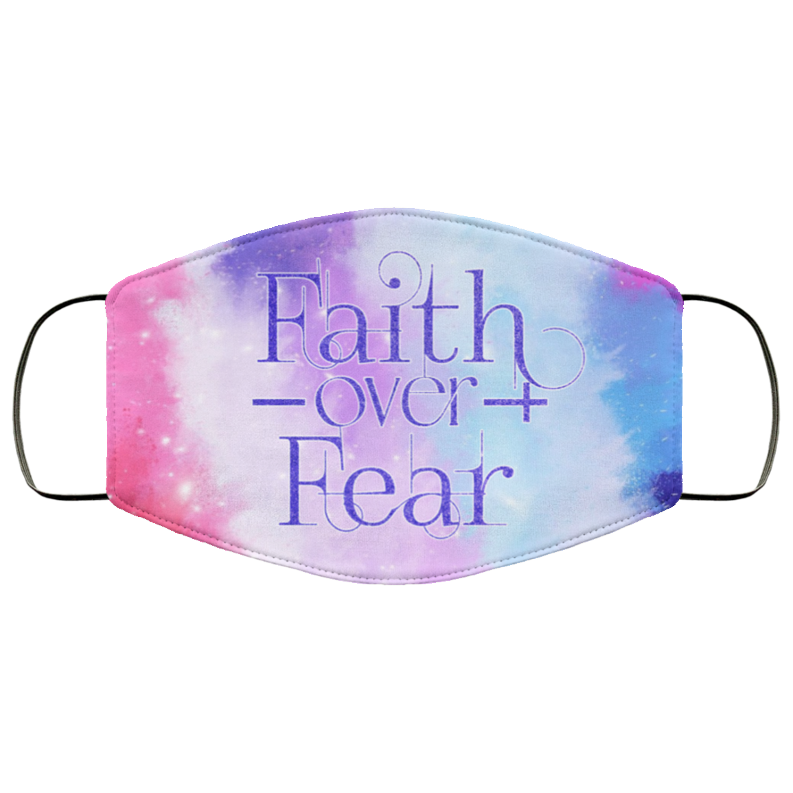 Faith Over Fear Washable Reusable Custom – Printed Cloth Face Mask Cover, White, Cloth Face Mask