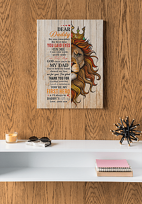 Alternative view of Dear Daddy I Saw Your Warm Gentle Smile From Son Gallery Wrapped Framed Canvas Prints - Unframed Poster