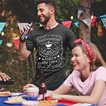 That's What I Do I Grill I Drink I Know Things Barbecue T-Shirt - Funny BBQ Grilling Drinking Saying T-Shirt-tattooed-man-wearing-a-tshirt-mockup-drinking-a-beer-at-a-4th-of-july-bbq-party That's What I Do I Grill I Drink I Know Things Barbecue T-Shirt - Funny BBQ Grilling Drinking Saying T-Shirt-tattooed-man-wearing-a-tshirt-mockup-drinking-a-beer-at-a-4th-of-july-bbq-party