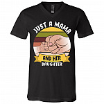 Vintage Just A Mama and Her Daughter T-Shirt - V-Neck Tee, Black, V-Neck T-Shirt