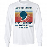 Oxford Comma Appreciation Society Est 1912 Vintage Retro Grammar English Hoodie - Sweatshirt - Long Sleeve Shirt, White, Long Sleeve Oxford Comma Appreciation Society Est 1912 Vintage Retro Grammar English Hoodie - Sweatshirt - Long Sleeve Shirt, White, Long Sleeve