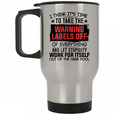 14 oz. Silver Travel Mug