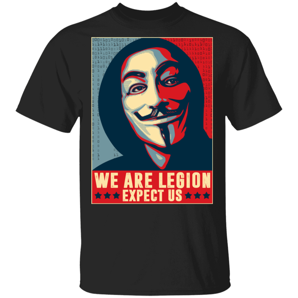 We Are Legion Expect Us Anonymous T-Shirt - Guy Fawkes Mask Shirt - Programmer Hacker Coding Shirt, Black, Unisex T-Shirt