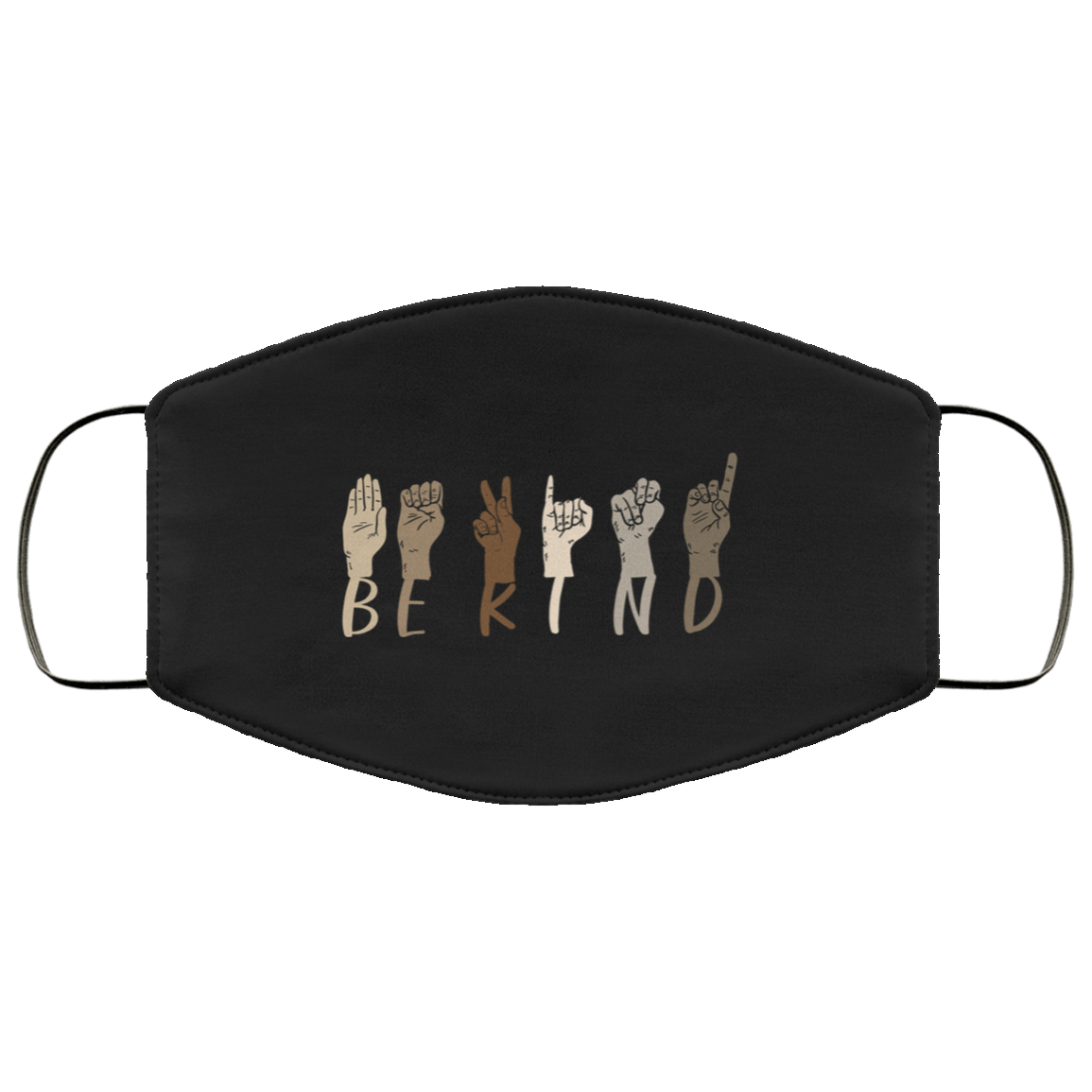 Be Kind Black Lives Matter Washable Reusable Custom – Printed Cloth Face Mask Cover, Black, Cloth Face Mask