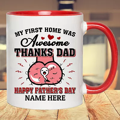 Alternative view of Personalized My First Home Was Awesome Thanks Dad Happy Father's Day Accent Mug