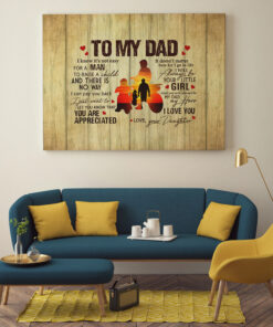 To My Dad Not Easy To Raise A Child From Daughter Dirt Bike Canvas Poster - Father's Day Dirt Bike Wall Art Mockup
