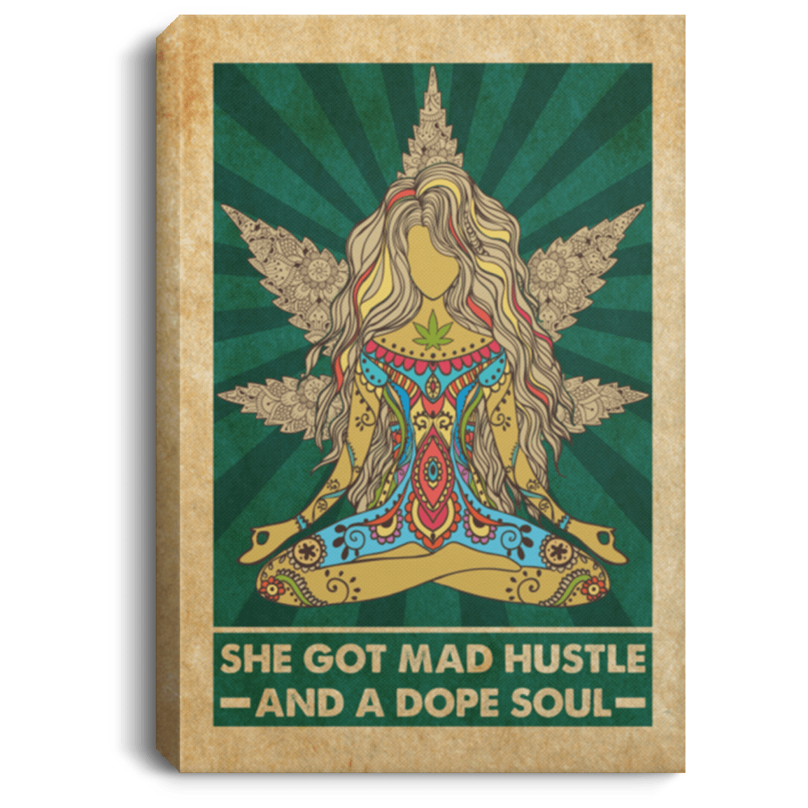 She Got Mad Hustle And A Dope Soul Framed Canvas Print - Unframed Poster, White, 0.75'' Framed Canvas