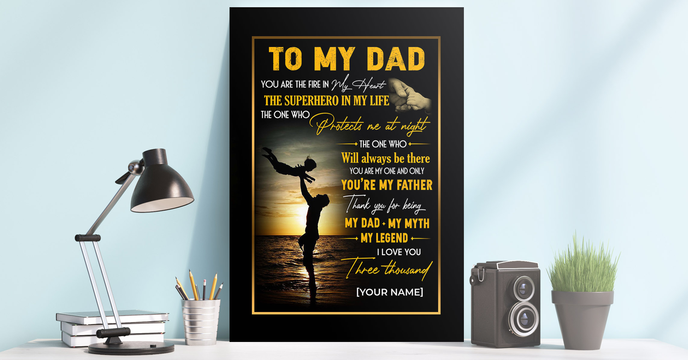 Personalized Dad Canvas Art Personalized Dad Thank You For Being My