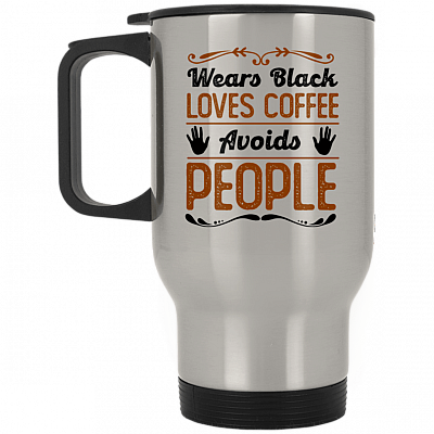 14 oz. Silver Travel Mug