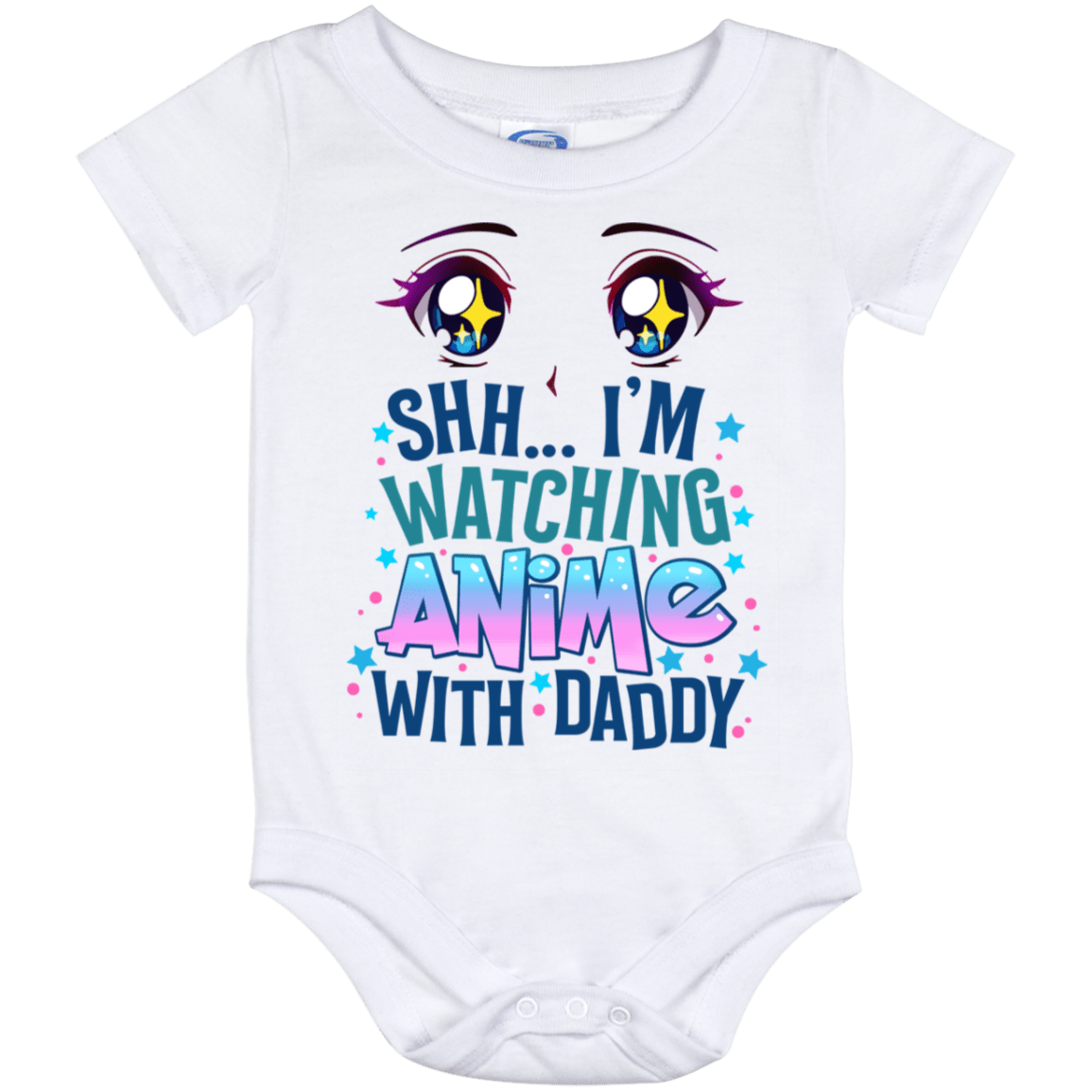 Shh I'm Watching Anime With Daddy Cute Baby Onesie - Baby Infant Bodysuit, White, Baby Onesie - 12 Month