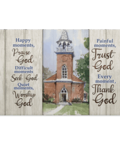Happy Moments Praise God Trust God Every Moment Framed Canvas - Unframed Poster - Believe In God Wall Art, White, 0.75'' Framed Canvas