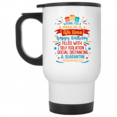 14 oz. White Travel Mug