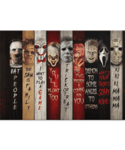 Character Halloween Hannibal Jigsaw Penny Freddy JasonFramed Canvas - Unframed Poster, White, 0.75'' Framed Canvas
