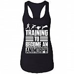 Training To Become An Animorph Cotton Tank Top Tee - Ladies Racerback Tank - Funny Training Shirt, Black, Ladies Racerback Tank