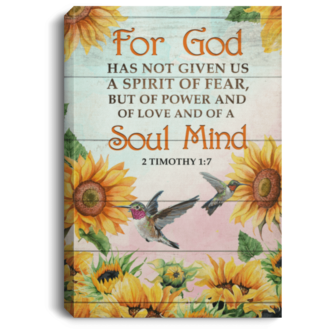 For God Has Not Given Us a Spirit of Fear 2 Timothy 1 7 Framed Canvas - Unframed Poster - Home Decor Wall Art, White, 0.75'' Framed Canvas