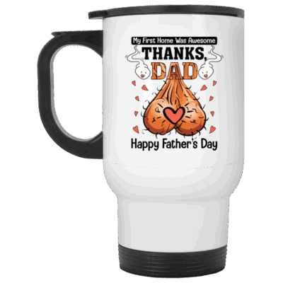 14 oz. White Travel Mug