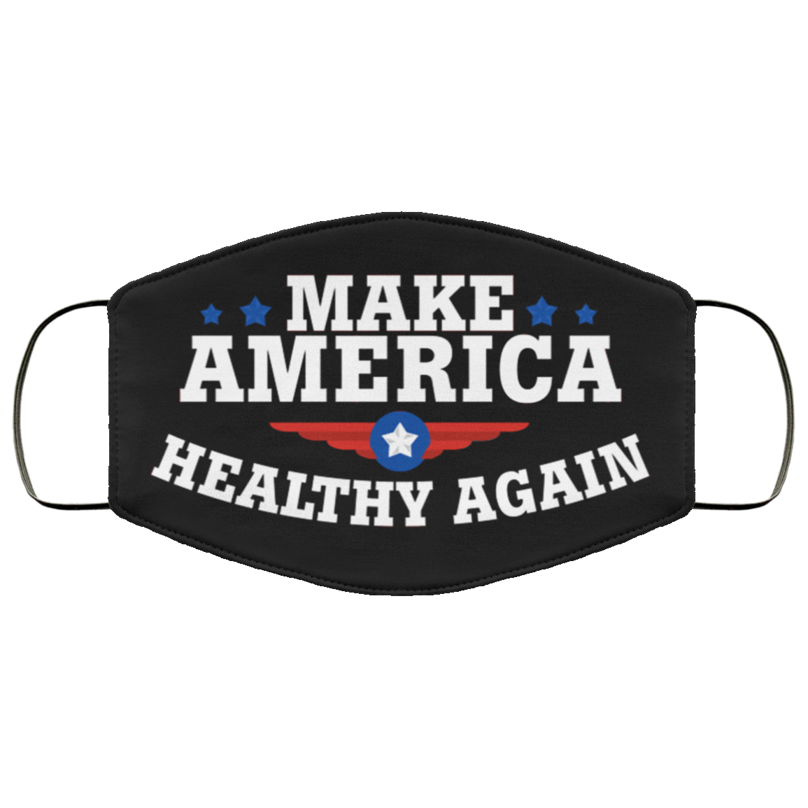 Make America Healthy Again Mask - Funny Face Mask - Washable Reusable Custom – Printed Cloth Face Mask Cover, Black, Cloth Face Mask