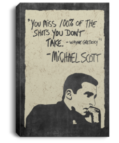 Michael Scott Quote Poster You Miss 100 Of The Shots You Dont Take Motivational Quote Cubebik