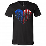 Dog Paws Heart American Flag T-Shirt - V-Neck - Dog Lover Shirt, Black, V-Neck T-Shirt Dog Paws Heart American Flag T-Shirt - V-Neck - Dog Lover Shirt, Black, V-Neck T-Shirt