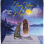 Personalized I Love You To The Moon And Back Pitbull Fleece Blanket - Premium Sherpa Blanket, White, Cozy Plush Fleece Blanket - 50x60