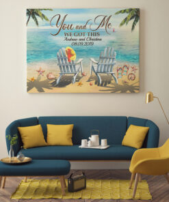 Alternative view of Personalized You And Me We Got This Beach Ocean Gallery Wrapped Framed Canvas Prints - Unframed Poster