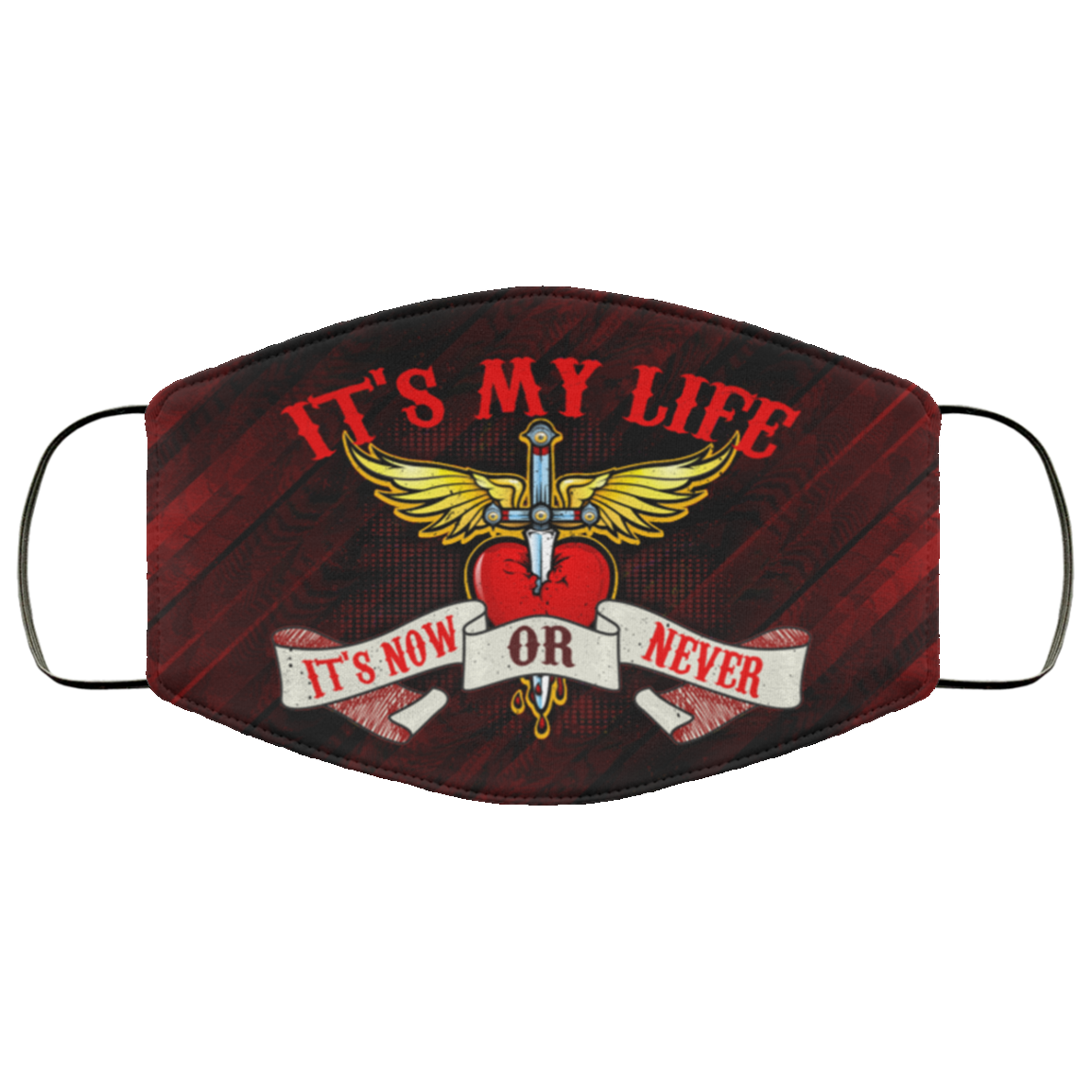 It's My Life It's Now or Never Bon-Jovi - Washable Reusable Custom Printed Cloth Face Mask Cover, Black, Cloth Face Cover