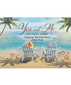 Personalized You And Me We Got This Beach Ocean Gallery Wrapped Framed Canvas Prints - Unframed Poster, White, 0.75'' Framed Canvas