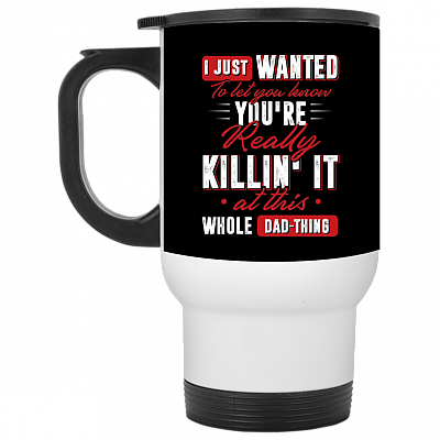 14 oz. White Travel Mug