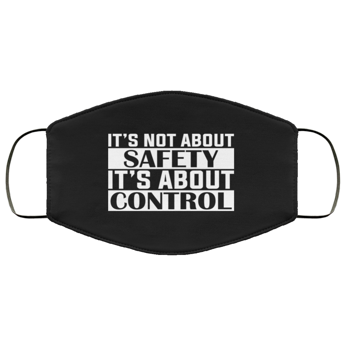 It's Not About Safety It's About Control Washable Reusable Custom - Printed Cloth Face Mask Cover, Black, Cloth Face Cover