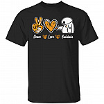Bmax Peace Love Balalala T-Shirt, Black, Unisex T-Shirt