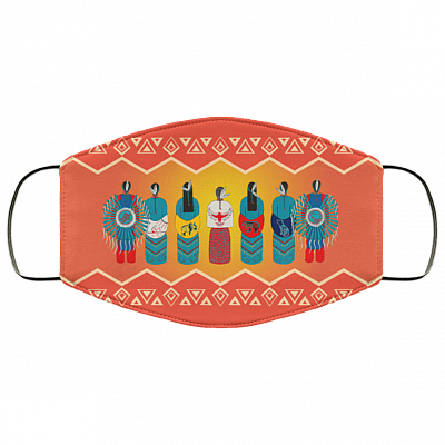 Proud Native American Washable Reusable Custom Printed Cloth Face Mask Cover - Native Pride Face Mask, White, Cloth Face Cover