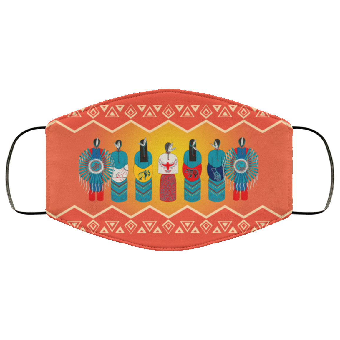 Proud Native American Washable Reusable Custom Printed Cloth Face Mask Cover - Native Pride Face Mask, White, Cloth Face Cover