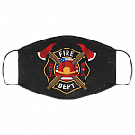 Firefighter Logo Fireman Gift Washable Reusable Custom – Printed Cloth Face Mask Cover, White, Cloth Face Cover