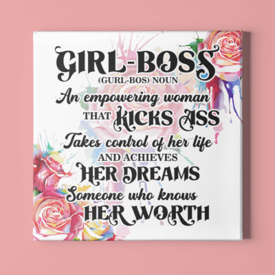 Alternative view of Girl Boss Definition Gallery Wrapped Framed Canvas Prints – Unframed Poster