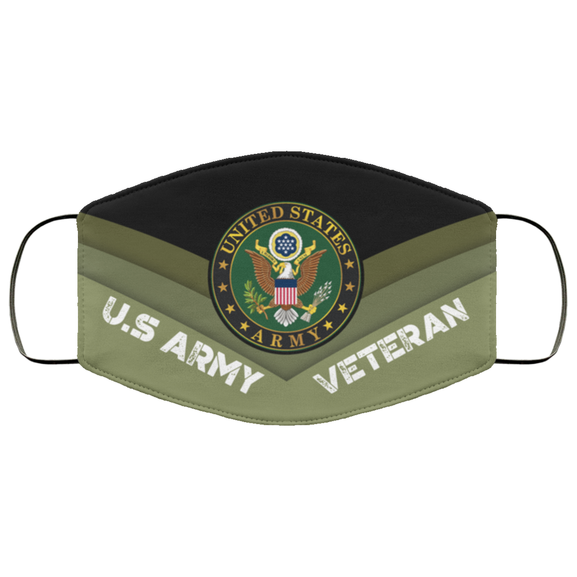 US Army United States Army Veteran Washable Reusable Custom - US Veteran Printed Cloth Face Mask Cover, White, Cloth Face Cover