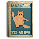 Remember To Wipe Framed Canvas - Unframed Poster - Funny Bathroom Decor, White, 0.75'' Framed Canvas
