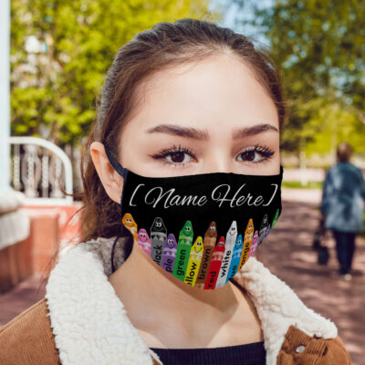 Alternative view of Personalized Teacher Face Mask - Teacher Crayon Washable Reusable Custom – Printed Cloth Face Mask Cover