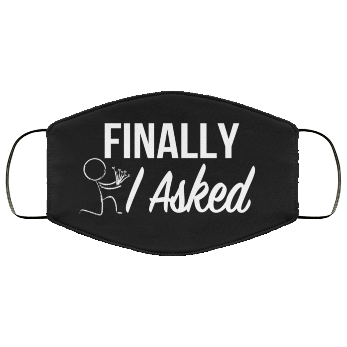 Finally I Asked Funny Proposal Gifts Ideas Washable Reusable Custom – Printed Cloth Face Mask Cover, White, Cloth Face Cover
