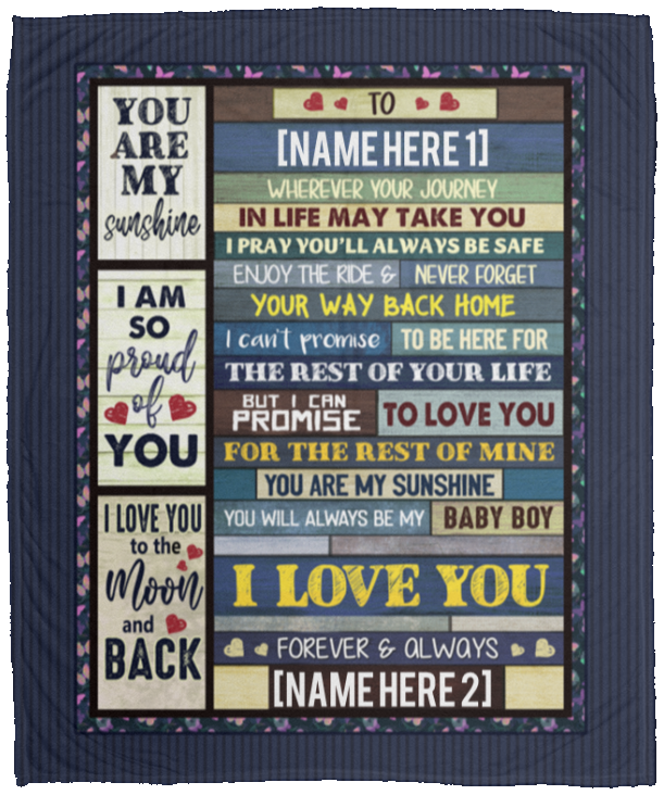 Personalized To My Son Wherever Your Journey In Life May Take You Pray You'll Always Be Safe Mink Sherpa Blanket, White, Cozy Plush Fleece Blanket - 50x60
