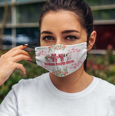 Alternative view of Cats Because People Suck Washable Reusable Custom - Printed Cloth Face Mask Cover