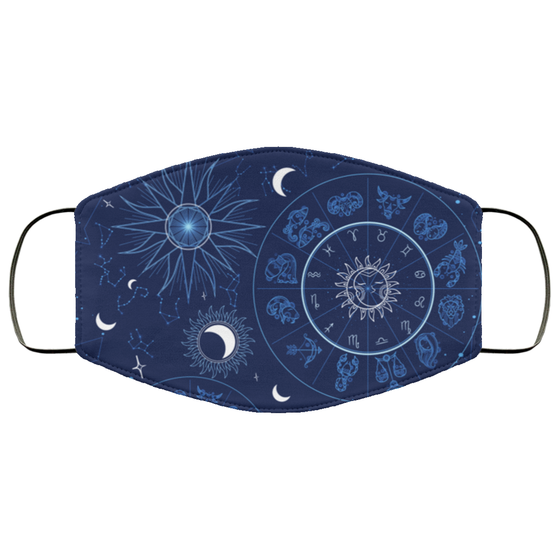 Astrology Horoscope Zodiac Star Sign Washable Reusable Custom – Printed Cloth Face Mask Cover, White, Cloth Face Mask