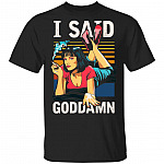 Vintage Mia Wallace Uma Thurman I Said Goddamn Tarantino Movie T-Shirt, Black, Unisex T-Shirt