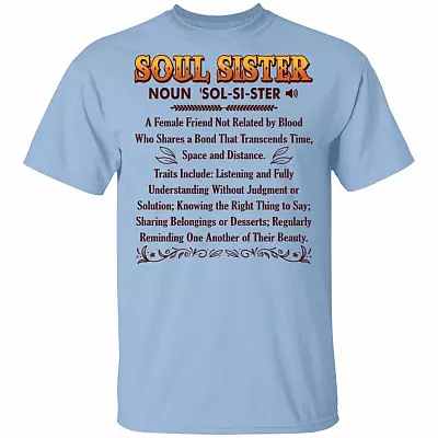 Soul Sister Definition T-Shirt - BFF Best Friend Gift Shirt, Light Blue, Unisex T-Shirt