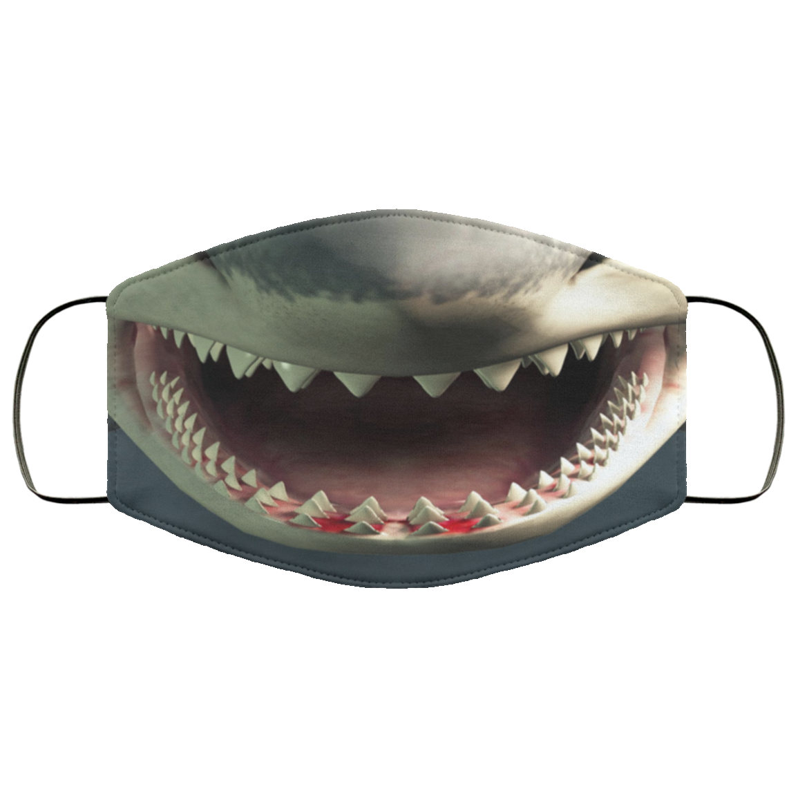 Shark Washable Reusable Custom - Printed Cloth Face Mask Cover, White, Cloth Face Mask