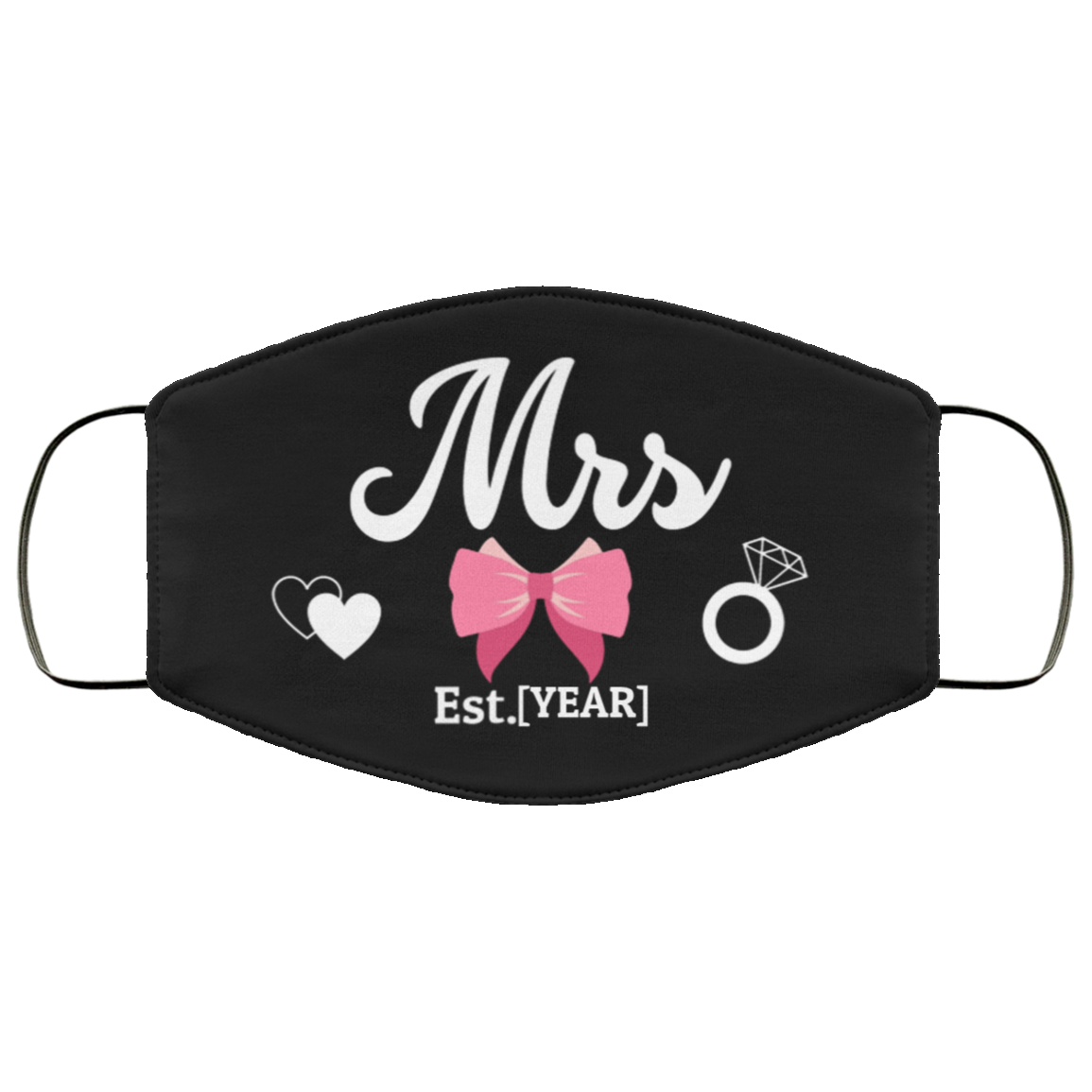 Personalized Bride and Groom Washable Reusable Custom Printed Cloth Face Mask Cover, Black, Cloth Face Cover