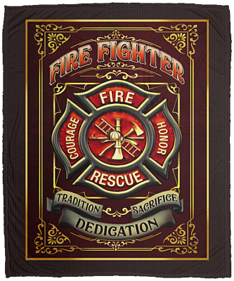 Fireman Tradition Dedication Sacrifice Firefighter Gift Fleece Blanket – Premium Sherpa Blanket, White, Cozy Plush Fleece Blanket - 50x60