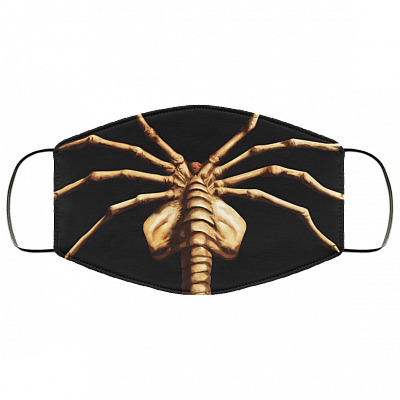 Alien Facehugger Funny Washable Reusable Custom - Facehugger Printed Cloth Face Mask Cover, Black, Cloth Face Cover