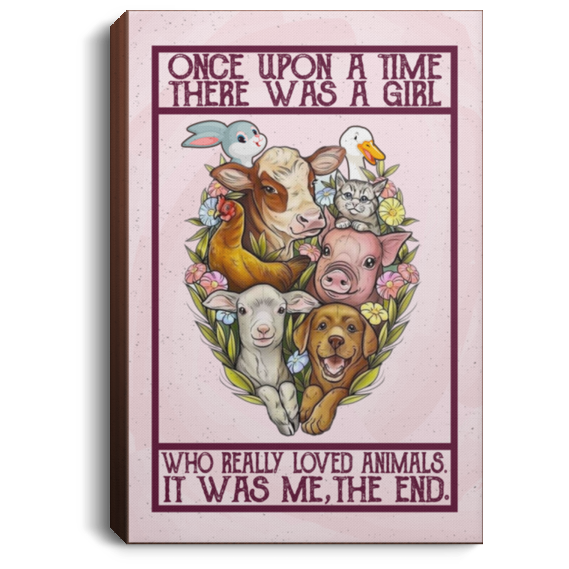 A Girl Who Really Loved Animals Gallery Wrapped Framed Canvas Prints - Unframed Poster - Home Decor Wall Art, White, 0.75'' Framed Canvas