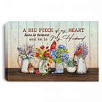 A Big Piece Of My Heart Lives In Heaven And He Is My Husband Gallery Wrapped Framed Canvas - Unframed Poster, White, 0.75'' Framed Canvas