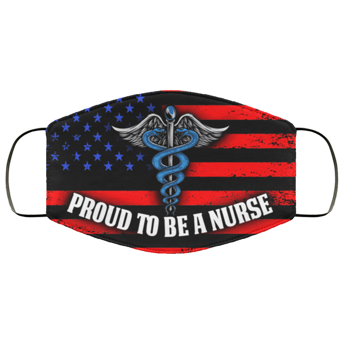 Proud To Be A Nurse Washable Reusable Custom – Printed Cloth Face Mask Cover, Black, Cloth Face Cover